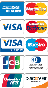 Visa, Mastercard, American Express, Diners Club, JCB, UnionPay, Discover